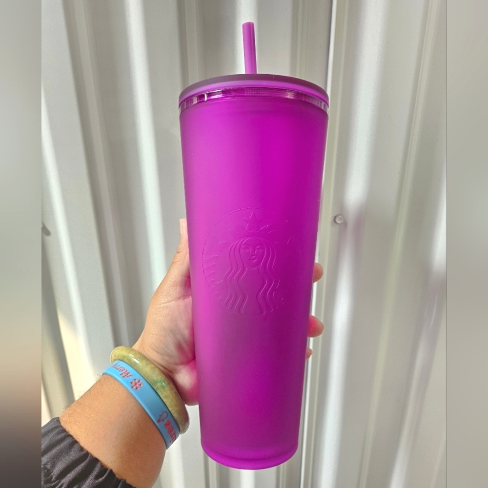Starbucks Soft Touch Purple Tumbler with Straw